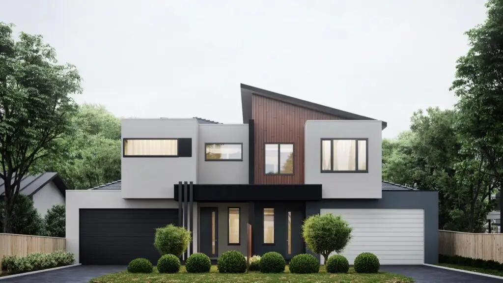 wood white and charcoal modern exterior paint themes